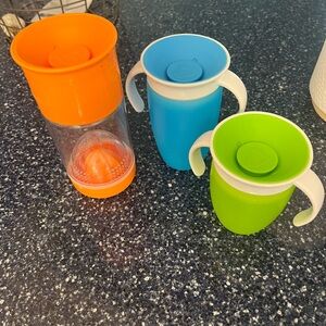 Munchkin Orange, Blue, and Green Kids Cups Set